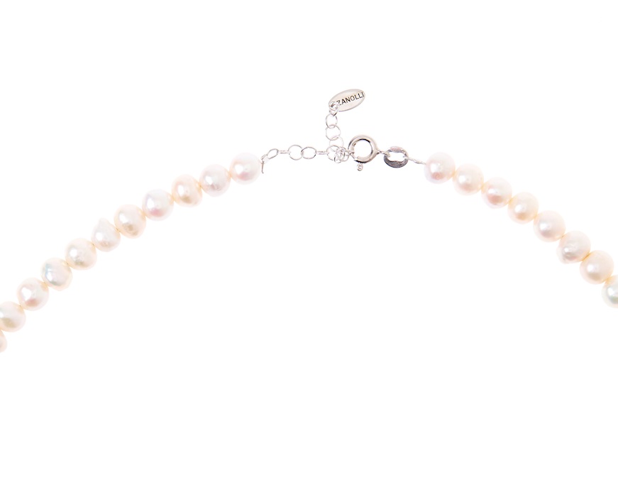 Long Necklace silver and pearls Selezione Zanolli