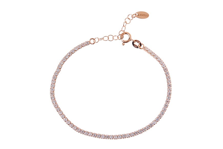 Tennis Bracelet silver rosè with white zircons Selezione Zanolli
