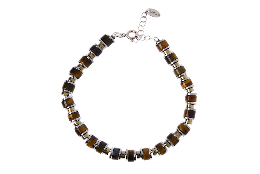 Bracciale argento con ematite e occhio di tigre Selezione Zanolli