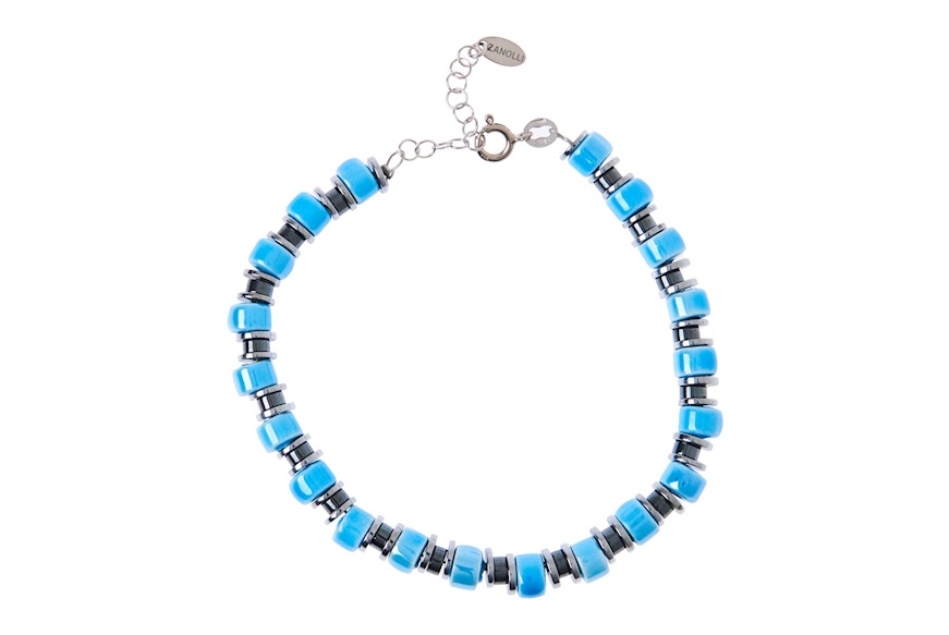 Bracciale argento con ematite e ceramica Selezione Zanolli