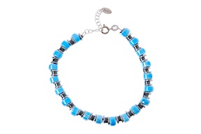 Bracelet silver with hematite and ceramic Selezione Zanolli