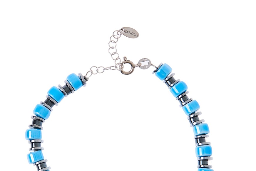 Bracciale argento con ematite e ceramica Selezione Zanolli