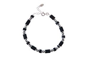 Bracelet silver with onyx and lava stone hematite Selezione Zanolli