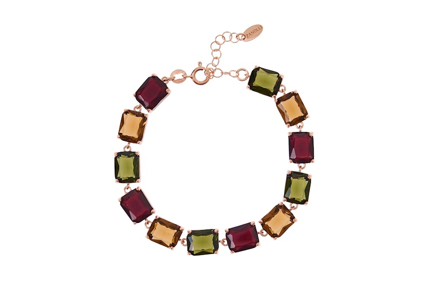 Bracelet silver rosè with crystals Selezione Zanolli