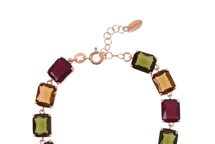 Bracelet silver rosè with crystals Selezione Zanolli