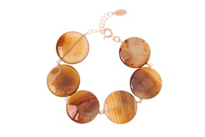 Bracelet silver rosè and brown stones Selezione Zanolli