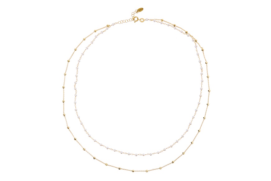 Necklace silver gilt with white pearls Selezione Zanolli