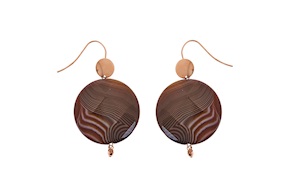 Earrings silver rosè and brown stones Selezione Zanolli