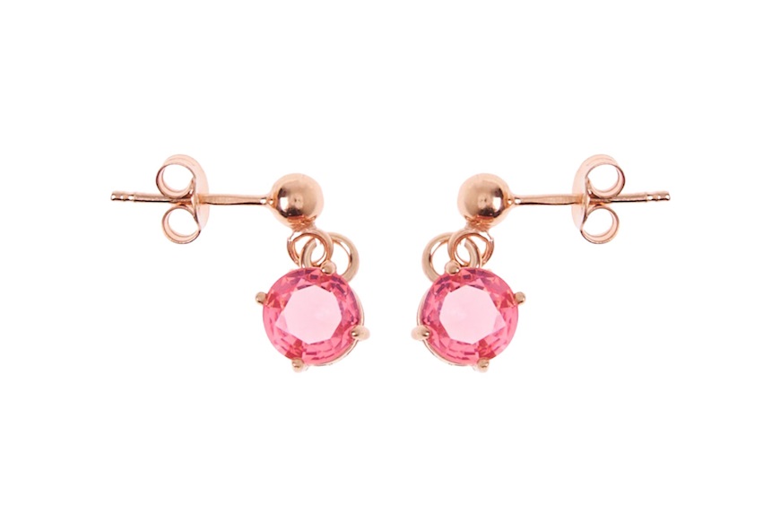 Earrings silver rosè with pink stone Selezione Zanolli