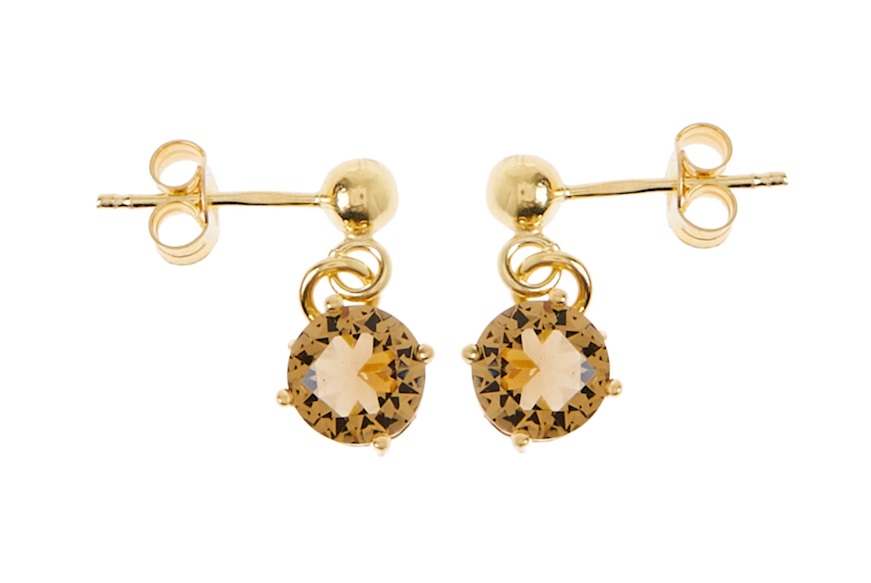 Earrings silver gilt with champagne stone Selezione Zanolli