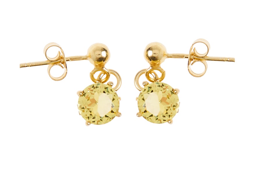 Earrings silver gilt with yellow stone Selezione Zanolli