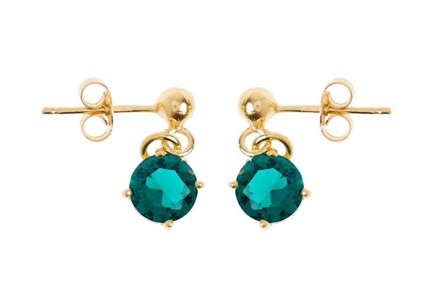 Earrings silver gilt with green stone Selezione Zanolli