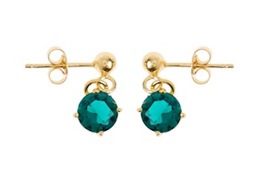Orecchini argento dorato con pietra verde Selezione Zanolli