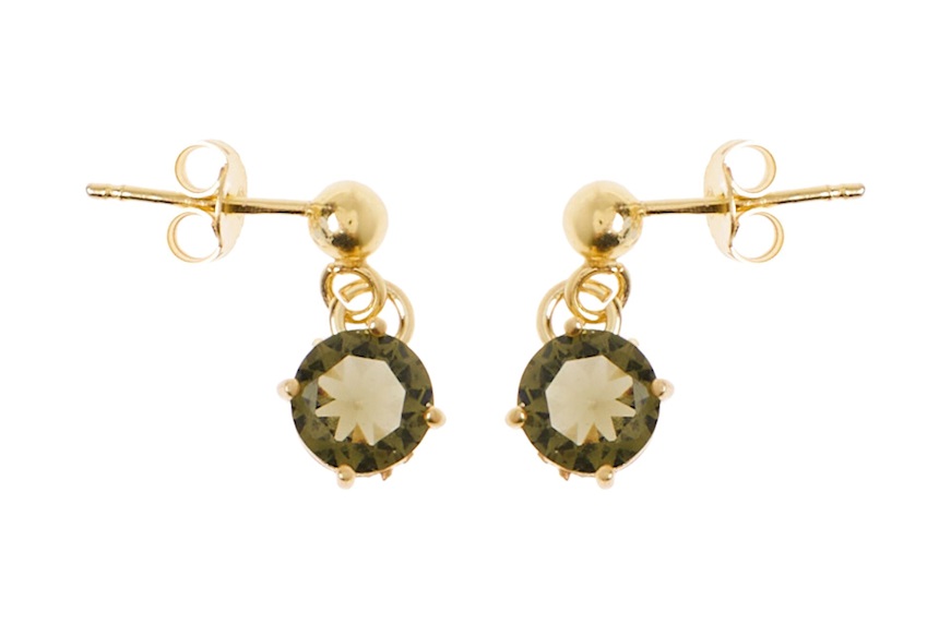 Earrings silver gilt with green stone Selezione Zanolli
