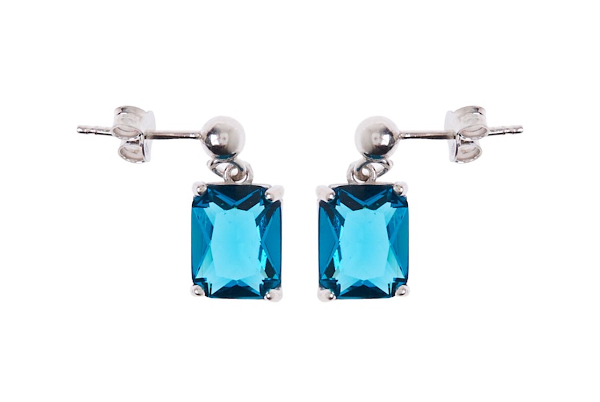 Earrings silver with blue zircon Selezione Zanolli