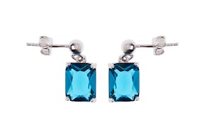 Orecchini argento con zircone blu