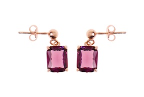 Orecchini argento rosè con zircone porpora Selezione Zanolli