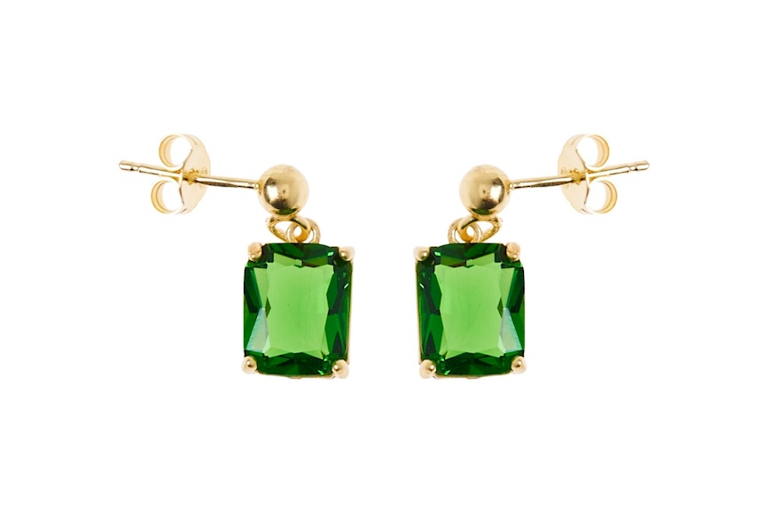 Earrings silver gilt with green zircon Selezione Zanolli