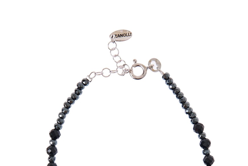 Bracciale argento brunito con ceramica Selezione Zanolli