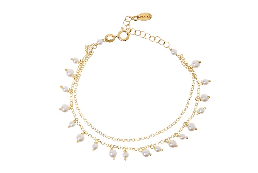 Bracelet silver gilt with white pearls Selezione Zanolli