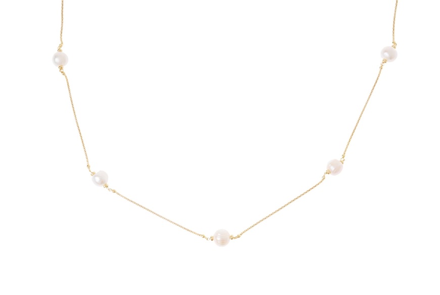 Necklace silver gilt with pearls Selezione Zanolli