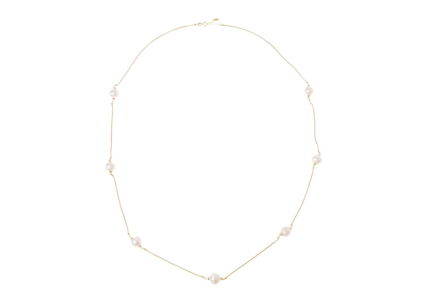 Necklace silver gilt with pearls Selezione Zanolli