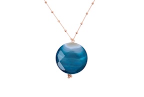 Necklace silver rosè with round pendant Selezione Zanolli