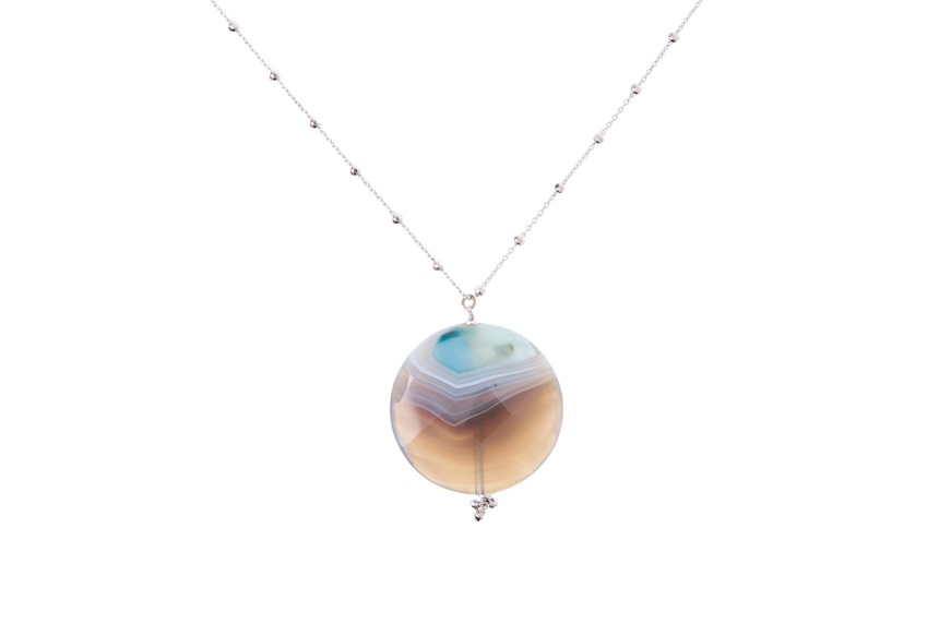 Collana argento con pendente grigio Selezione Zanolli