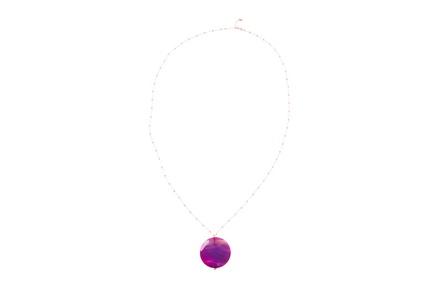 Collana argento rosè con pendente viola Selezione Zanolli