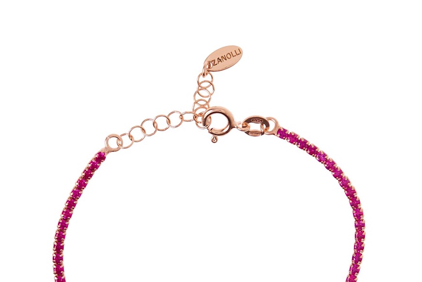 Tennis Bracelet silver rosè with fuchsia zircons Selezione Zanolli