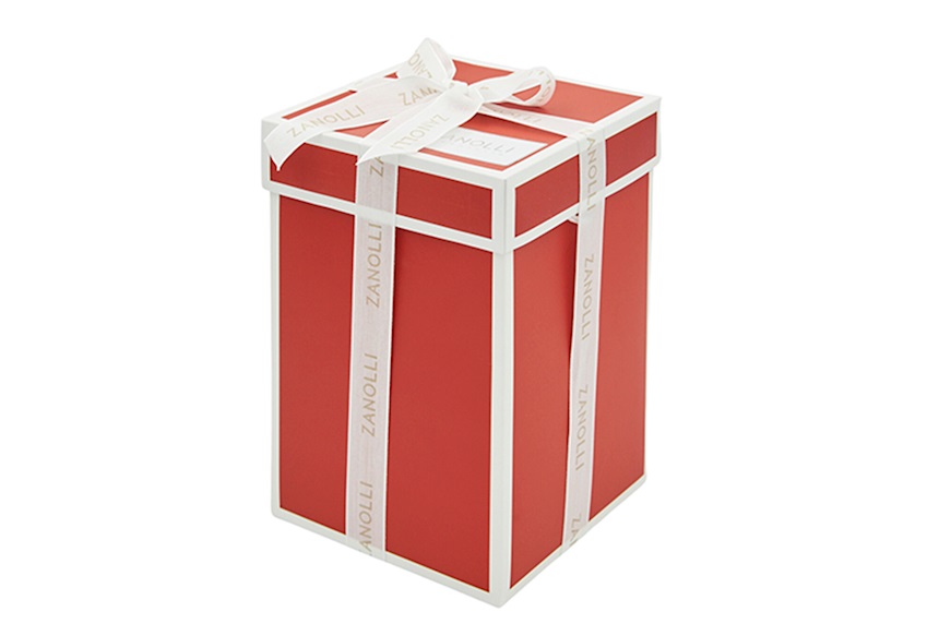 Idea regalo Natale Carillon Albero di Natale con decori azzurri e rossi Selezione Zanolli
