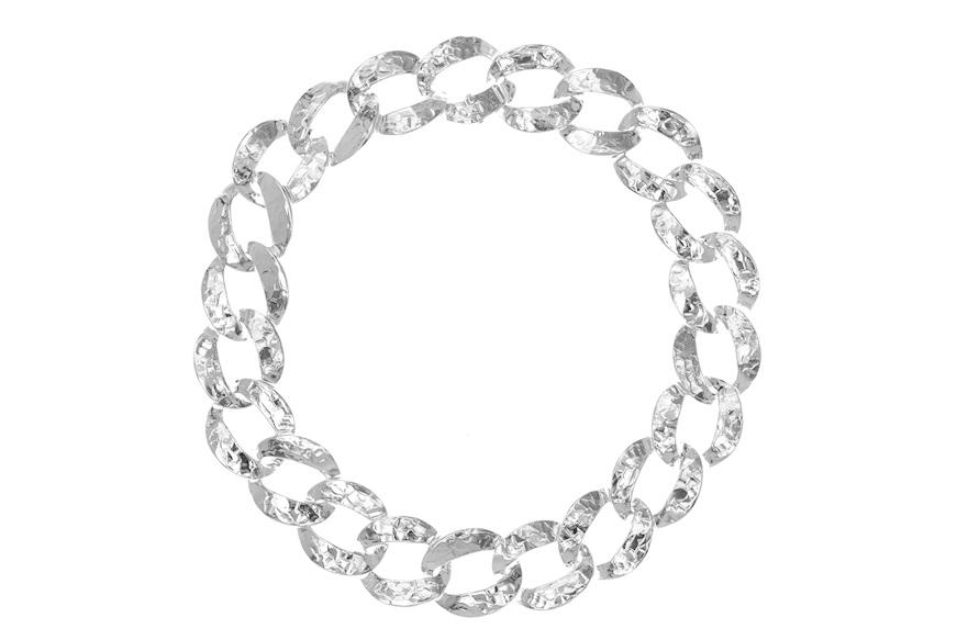 Collana Chain argento con anelli martellati Selezione Zanolli
