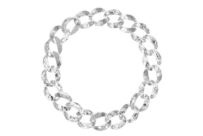Collana Chain argento con anelli martellati Selezione Zanolli