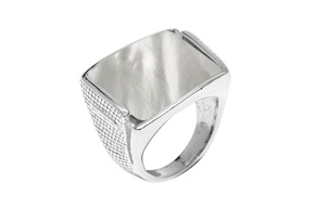 Ring Riflesso silver and mother-of-pearl Selezione Zanolli
