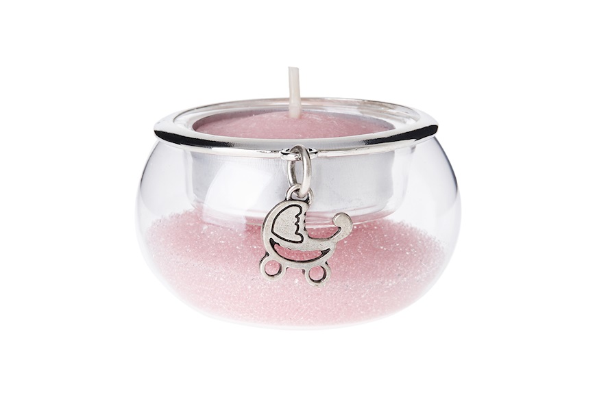 Pink Candle Holder with Stroller pendant Selezione Zanolli