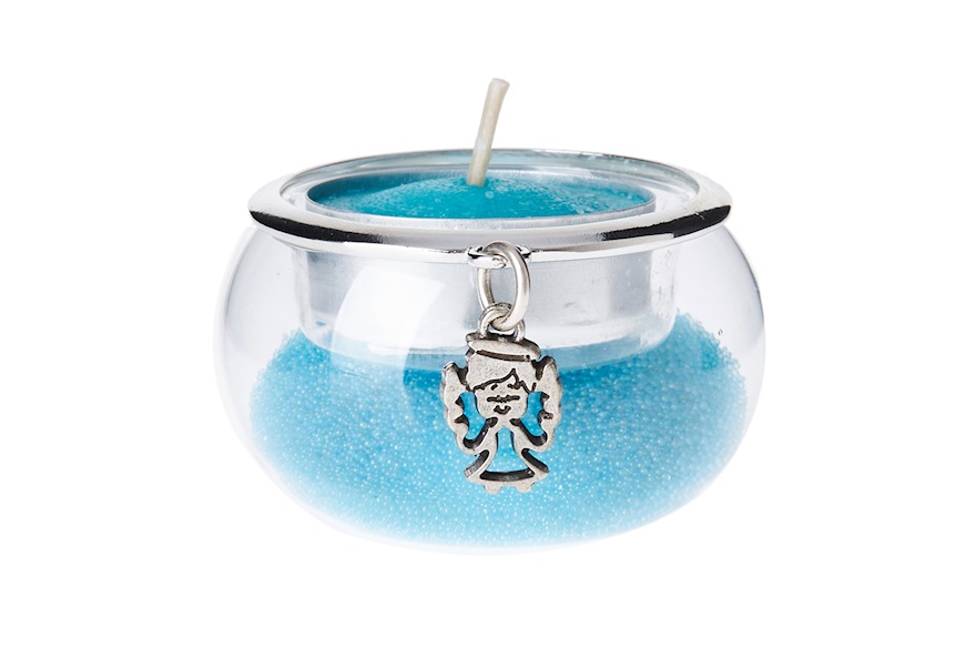 Blue Candle Holder with Angel pendant Selezione Zanolli