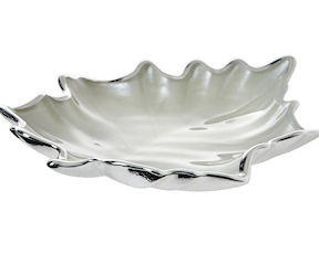 Piattino foglia madreperla Selezione Zanolli
