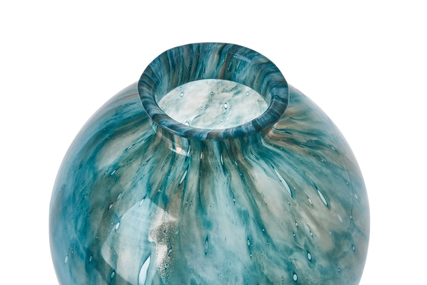 Vaso Sfera Verde Cromo Murrina Murano Venezia