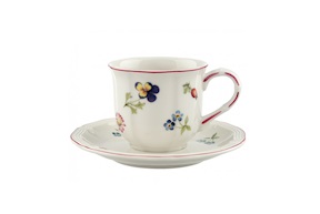 Coffee cup Petite Fleur porcelain with saucer Villeroy & Boch
