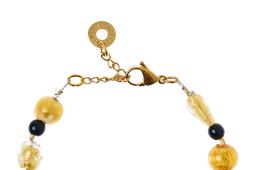 Bracelet Happyness gold and black Antica Murrina