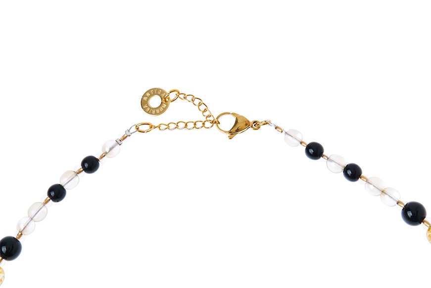 Necklace Happyness gold and black Antica Murrina