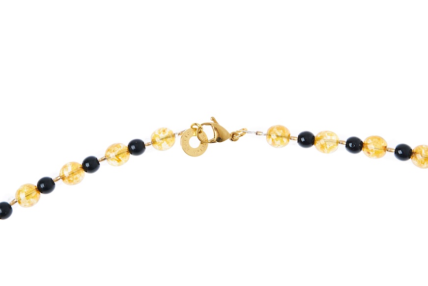 Necklace Happyness gold and black Antica Murrina