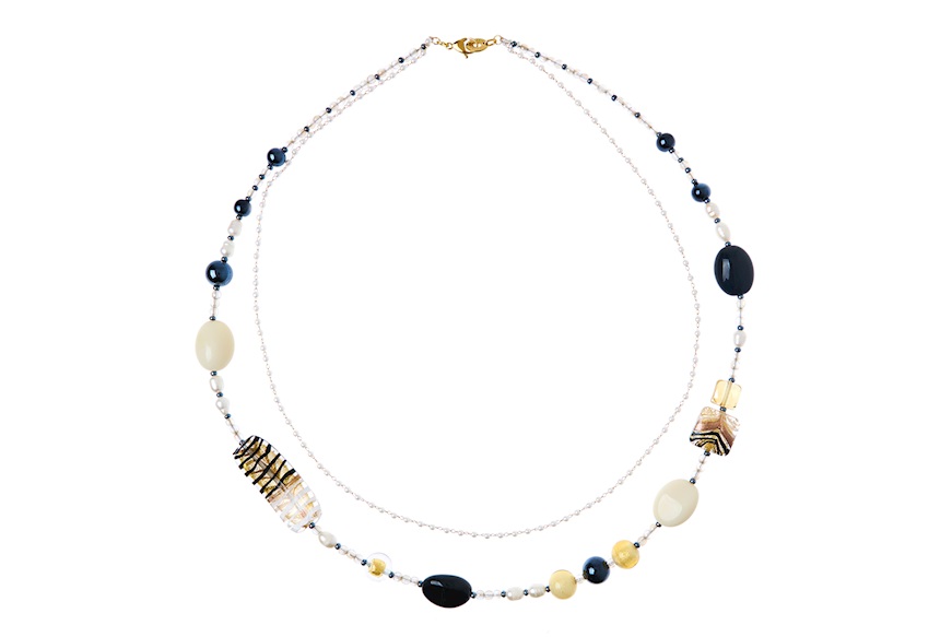 Necklace Hope gold and black Antica Murrina