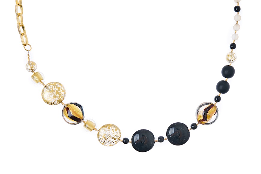 Necklace Passion gold and black Antica Murrina
