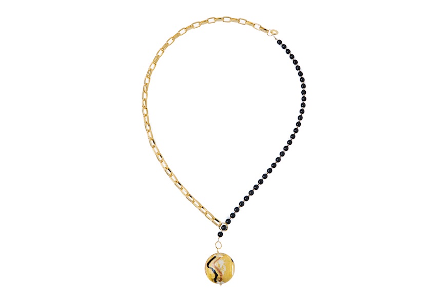 Necklace Passion gold and black Antica Murrina