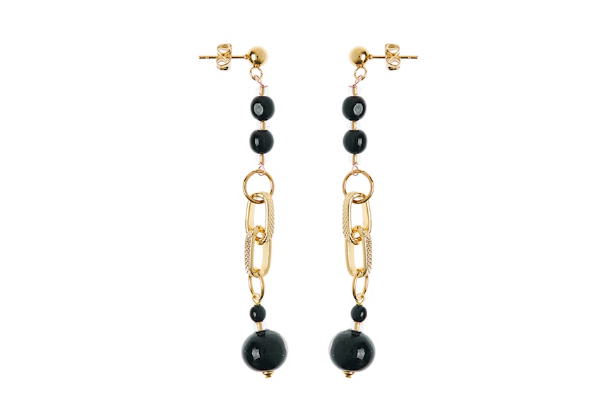 Earrings Passion gold and black Antica Murrina
