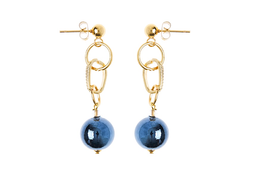 Earrings Passion gold and black Antica Murrina