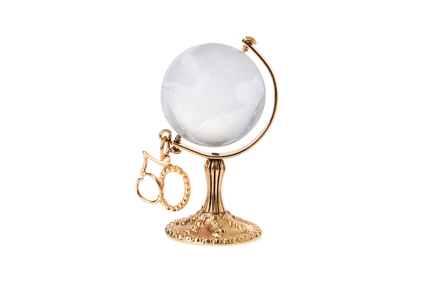 Globe with 50th pendant, box and sugared almonds Selezione Zanolli