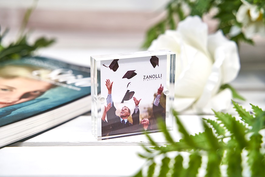 Bomboniera Laurea Cornice Portafoto con ciuffo portaconfetti Selezione Zanolli