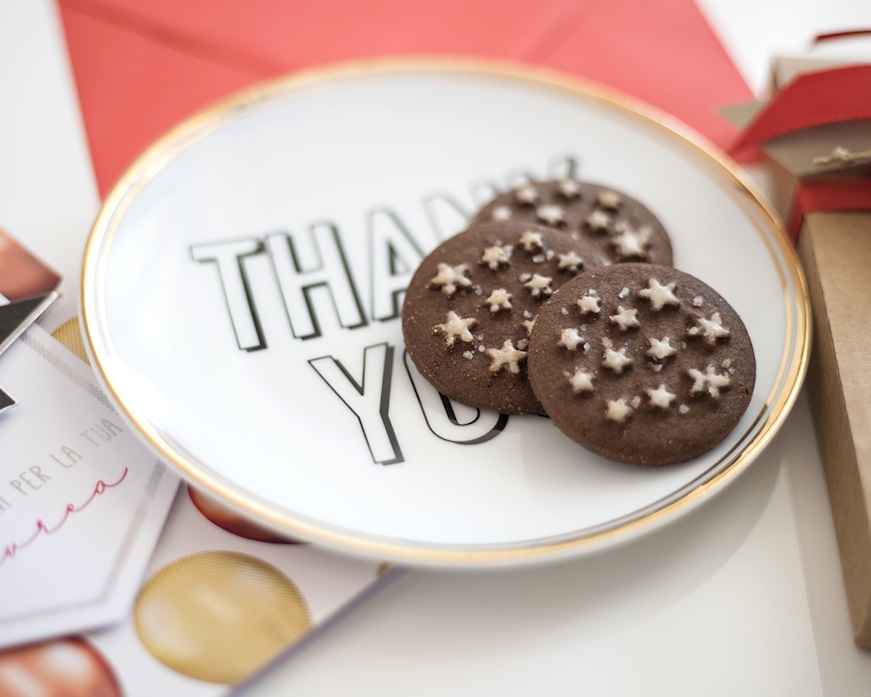 Bomboniera Laurea Piattino La Tavola Scomposta porcellana Thank you con ciuffo portaconfetti Bitossi home